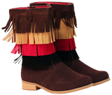 L'Amour Girls G870 Brown Fringe Boots