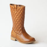 L'Amour Girls G930 Brown Quilted Boots