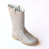L'Amour Girls G930 Gray Quilted Boots
