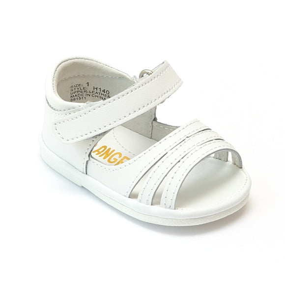 Angel Baby Girls White Strappy Open Toe Sandals - Babychelle.com