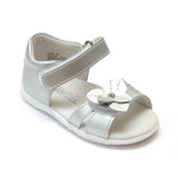 Angel Baby Girls Silver Triangular Flower Sandals - Babychelle.com