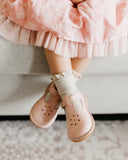 Classic Blush Pastel Pink Toddler T-Strap Leather Mary Jane Shoes - Babychelle.com