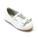 L'Amour Girls White Dual Bow Ballet Flats - Babychelle.com