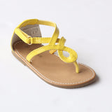 L'Amour Girls Yellow Swirl Loop Sandals