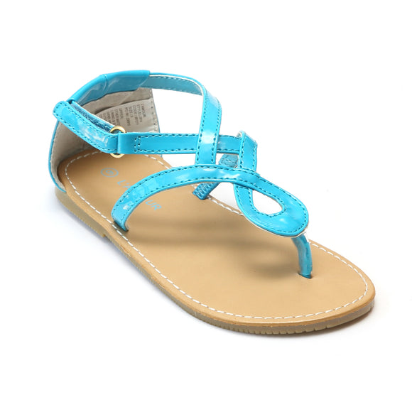 L'Amour Girls Blue Swirl Loop Sandals - Babychelle.com