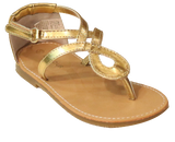 L'Amour Girls Gold J914 Swirl Loop Sandals