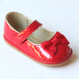 Angel Baby Girls Patent Red Mary Jane with Bow