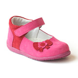 L'Amour Girls Nubuck Fuchsia Fashion Mary Jane