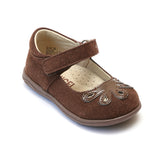 Angel Baby Girls Bloom Brown Leather Mary Janes - Babychelle.com