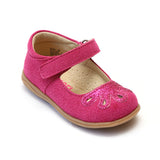 Angel Baby Girls Bloom Fuchsia Leather Mary Janes - Babychelle.com