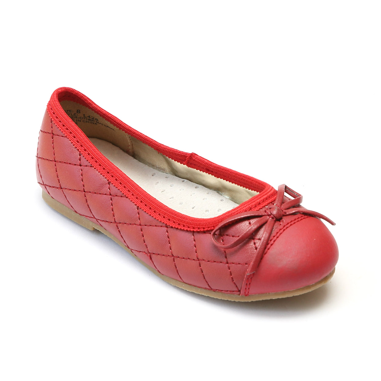 L'Amour Girls Quilted Ballet Flats