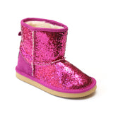 L'Amour Girls Glitter Fuchsia Furry Boots - Babychelle.com