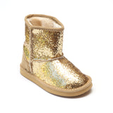 L'Amour Girls Glitter Gold Fleeced Faux Fur Boots - Babychelle.com