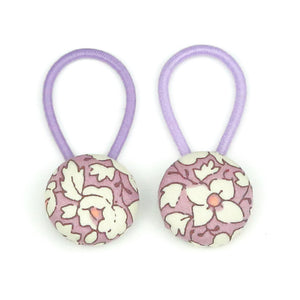 Ali Liberty of London Set of Button Hair Ties In Lilac -Babychelle.com
