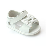 Angel Baby Girls White Twin Bow T-Strap Sandal - Babychelle.com