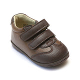 Angel Baby Boys Brown Leather Double Strap Sneakers - Babychelle.com