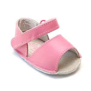 Angel Infant Girls Fuchsia Open Toe Crib Sandals - Babychelle.com