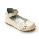 L'Amour Girls Special Occasion Cream Camellia Flats - Babychelle.com