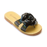 L'Amour Girls Black Camellia Thong Sandal - Babychelle.com