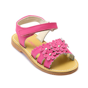 L'Amour Girls Fuchsia Scalloped Open Toe Sandal - Babychelle.com