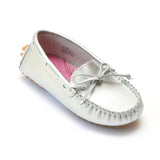 L'Amour Girls Lizard Embossed Leather Moccasins - Babychelle.com