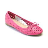 L'Amour Girls Fuchsia Perforated Ballet Flats - Babychelle.com