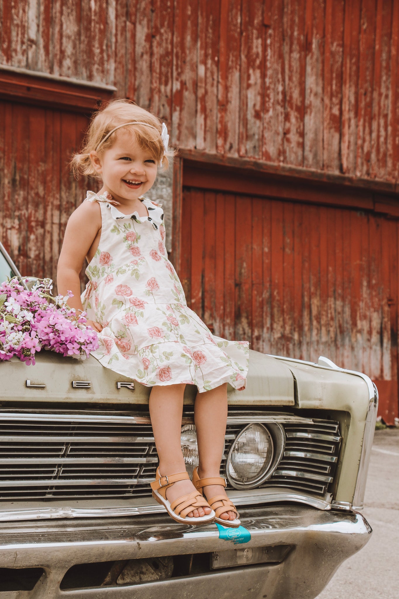 Little girl leather sandals best sale
