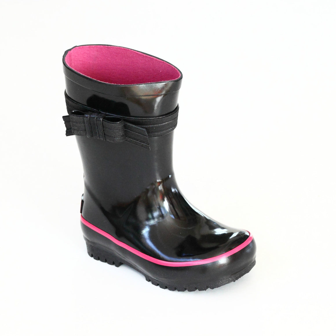 Pluie Pluie Girls Black Bow Rain Boots Babychelle