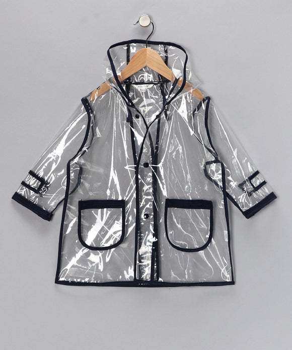 Pluie Pluie Boys R2C - NY Navy Transparent Rain Coat