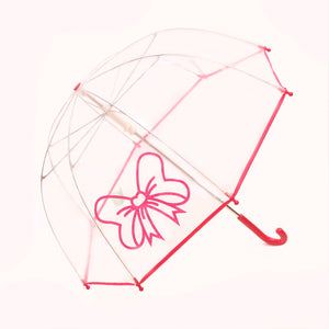 Pluie Pluie Girls R2U - FU Transparent Umbrella with Fuchsia Trim - Babychelle.com
