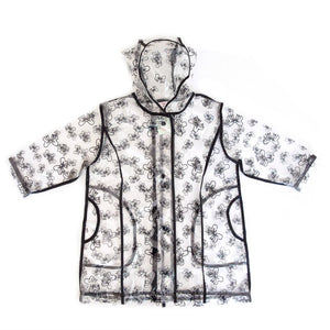 Pluie Pluie Girls Transparent Black Bow Rain Coat - Babychelle.com