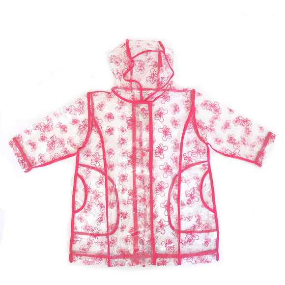 Pluie Pluie Girls Transparent Fuchsia Bow Rain Coat – Babychelle