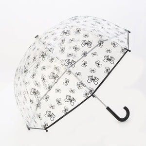 Pluie Pluie Girls Transparent Black Bow Umbrella - Babychelle.com