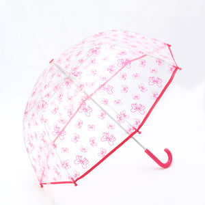 Pluie Pluie Girls Transparent Fuchsia Bow Umbrella