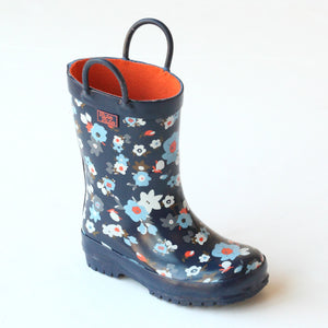 Pluie Pluie Girls RB - NY Navy Flower Rain Boots