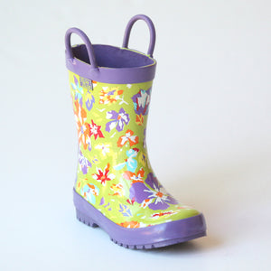 Pluie Pluie Girls RB - LF Lime Flower Rain Boots