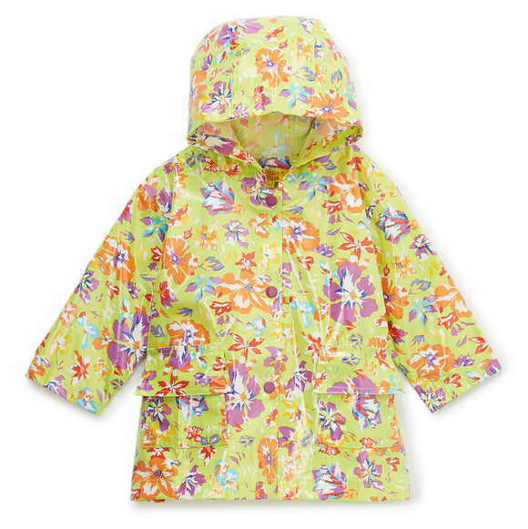 Pluie Pluie Girls RC - Lime Flower Rain Coat