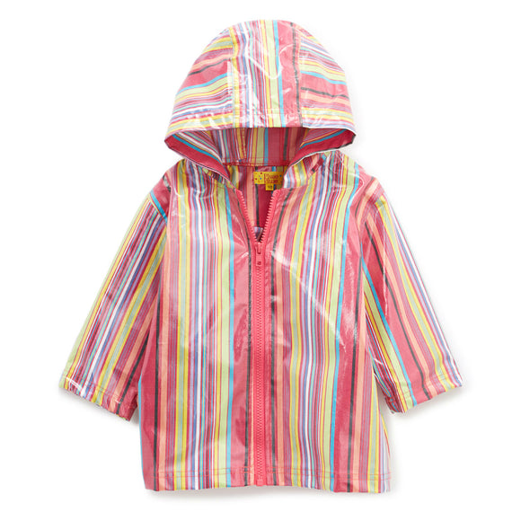 Pluie Pluie Girls RC - Pink Stripe Rain Coat