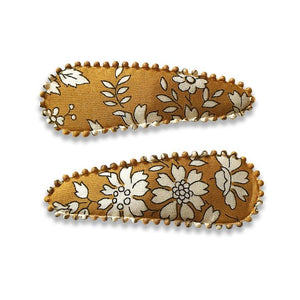 Rachel Floral Mustard Liberty of London Hair Snap Clip - Babychelle.com