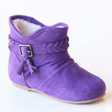 L'Amour Girls Purple Sueded Ankle Boot