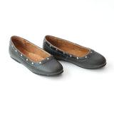 L'Amour Girls Round Studded Black Flats - Babychelle.com