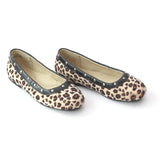 L'Amour Girls Round Studded Leopard Flats - Babychelle.com