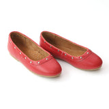 L'Amour Girls Round Studded Red Flats - Babychelle.com