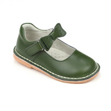 Toddler Girls Iris Vintage Shoes Vintage Inspired Green Leather Double Bow Strap Mary Janes - Classic Shoes - Babychelle.com